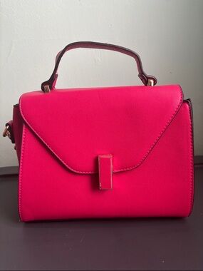 Structured Top-Handle Satchel in Vibrant Pink